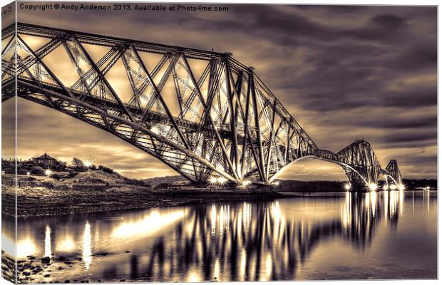 Forth Rail Bridge Sunrise Canvas Print by Andy Anderson
