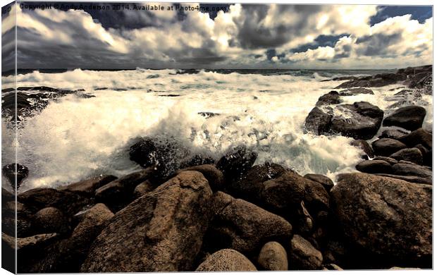 Ocean Breaking Out Canvas Print by Andy Anderson