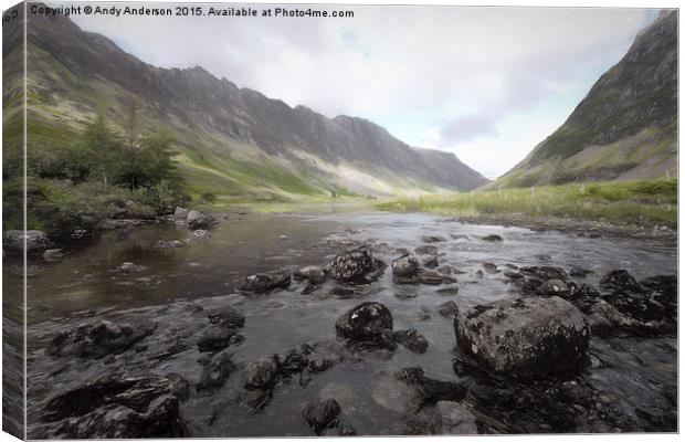  Glencoe River View Canvas Print by Andy Anderson