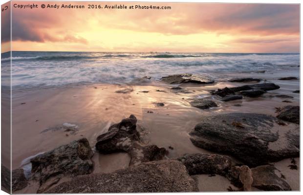 Sunset over the Indian Ocean Canvas Print by Andy Anderson