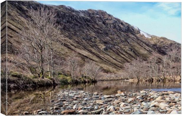 Scottish Highland small Glen and River Canvas Print by Andy Anderson