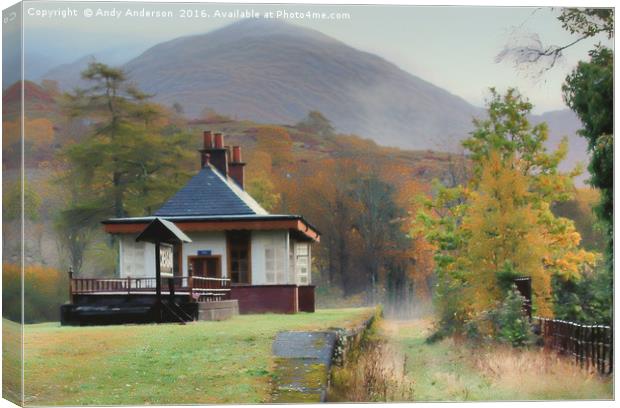 Scottish Highland Railway Station Canvas Print by Andy Anderson