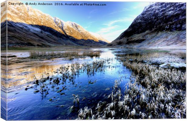 Glencoe in Early Winter Canvas Print by Andy Anderson