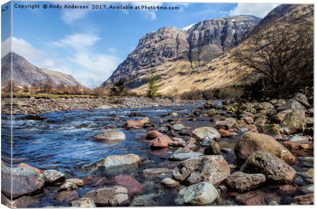 River Coe - Glencoe - Scotland Canvas Print by Andy Anderson