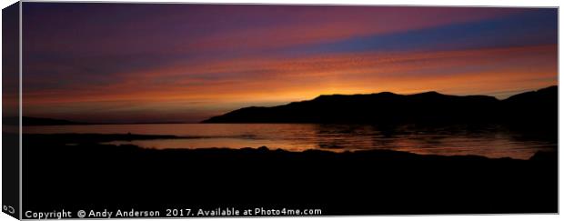 Sunset on Mull Canvas Print by Andy Anderson