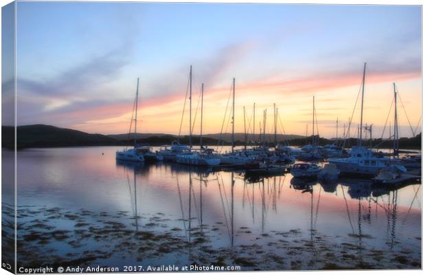 Scottish West Highland Coastal Sunset Canvas Print by Andy Anderson