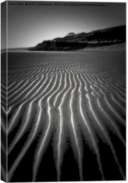 Kinghorn, Fife Beach Textures, Lines, Curves & Con Canvas Print by Andy Anderson