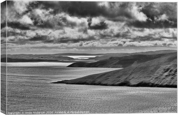 Shetland Moody Cloudy Day Canvas Print by Andy Anderson