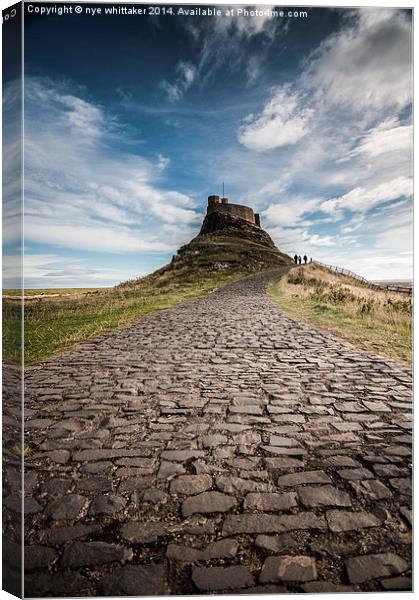  Holy Island castle. Canvas Print by nye whittaker
