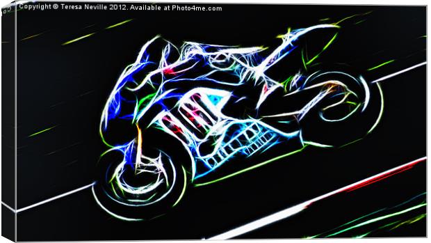 Motorcycle Racer Canvas Print by Teresa Neville