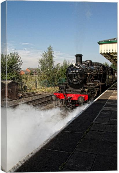 No 46521 departing Canvas Print by Val Saxby LRPS