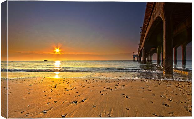 Sunrise by the Pier Canvas Print by Jennie Franklin