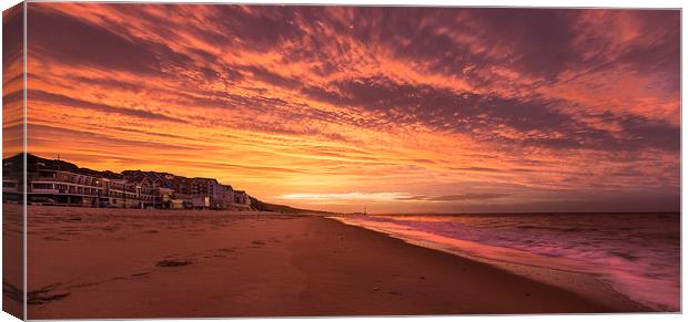 Fire Sky over Boscombe Dorset Canvas Print by Jennie Franklin