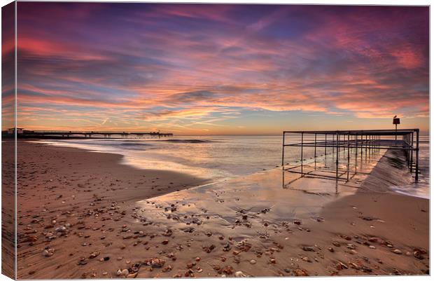  Sunrise at Boscombe this morning Canvas Print by Jennie Franklin