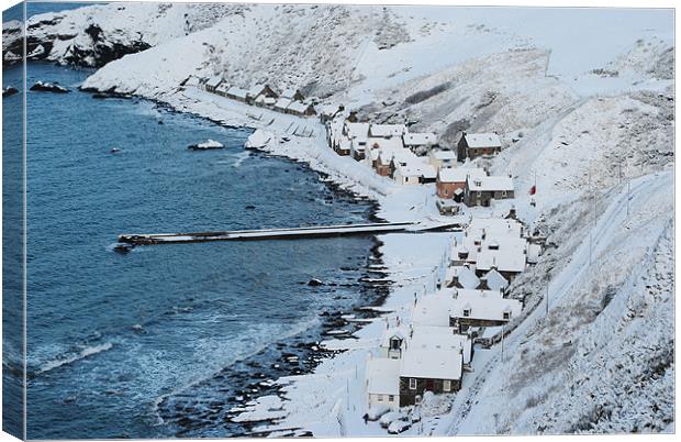 Crovie in Winter Canvas Print by Andrew Kilpatrick