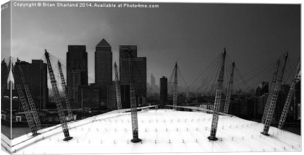  Rain Over The o2 Dome Canvas Print by Brian Sharland