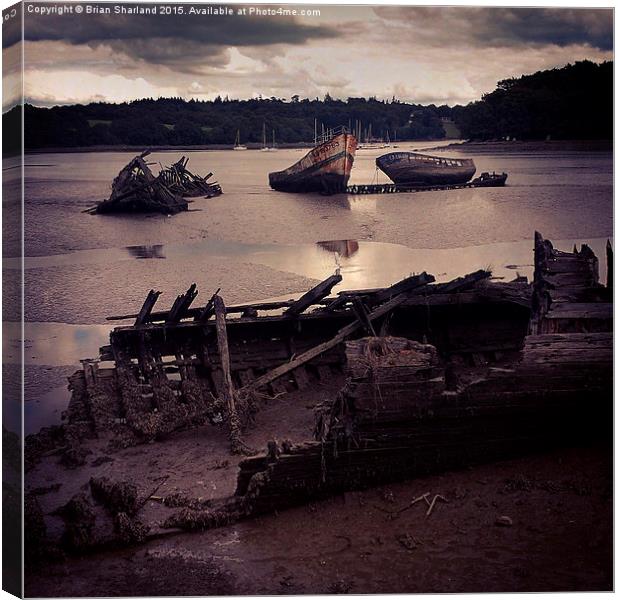  Cimetière de bateaux (Cemetery of Boats) At Lanes Canvas Print by Brian Sharland