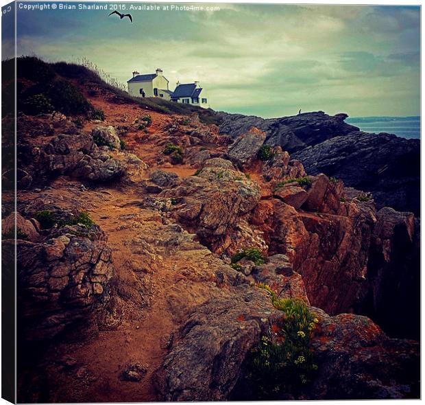  House on the cliffs at Le Pouldu, Finistère, Bret Canvas Print by Brian Sharland