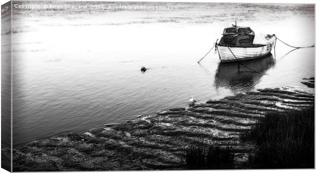 Moored Boat on the River Blackwater, Maldon, Essex Canvas Print by Brian Sharland