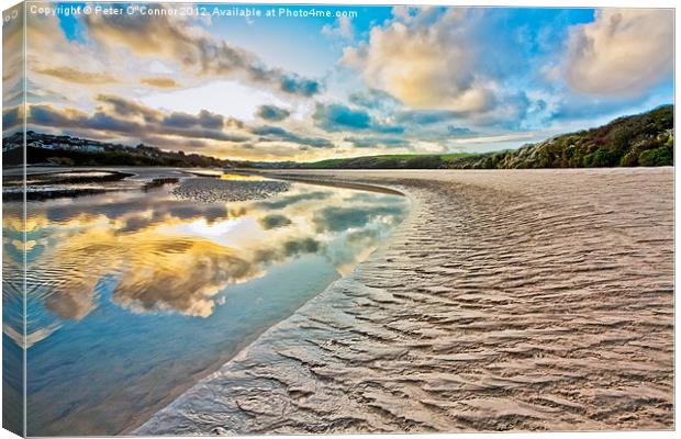 Riverbank Dawn Canvas Print by Canvas Landscape Peter O'Connor