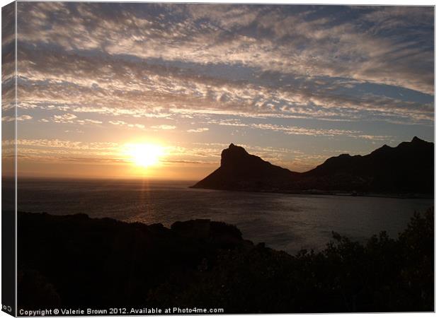 Sunset from Chapman's Peak Drive Canvas Print by Valerie Brown