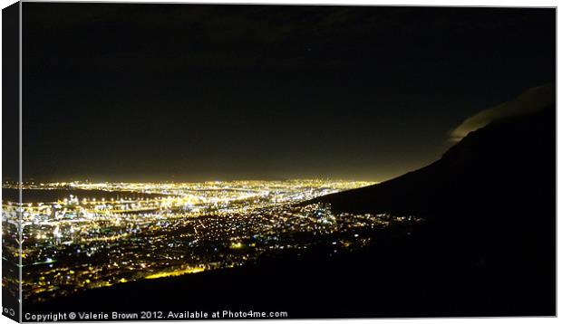 Cape Town at night Canvas Print by Valerie Brown