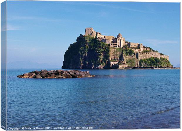 Aragonese Castle in Ischia Canvas Print by Valerie Brown