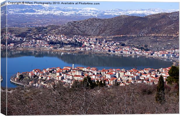 Panoramic Kastoria 1 Canvas Print by Alfani Photography