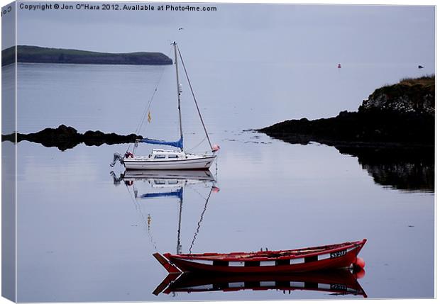 Red boat at Harbouring rest Canvas Print by Jon O'Hara