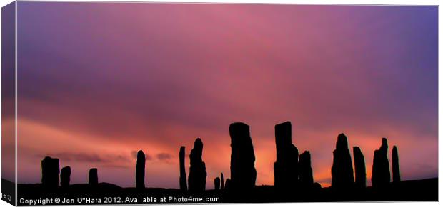 Ancient Callanish Stones Sunset. Canvas Print by Jon O'Hara