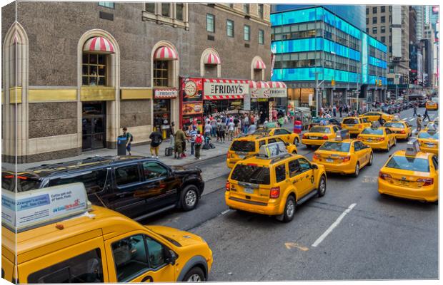 NYC Yellow Cabs Canvas Print by Alan Matkin