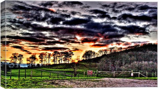 Sunst Over Kick Hill Canvas Print by David Shackle