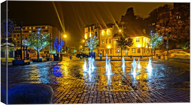 The Folkestone Inner Harbour Fountains Canvas Print by David Shackle