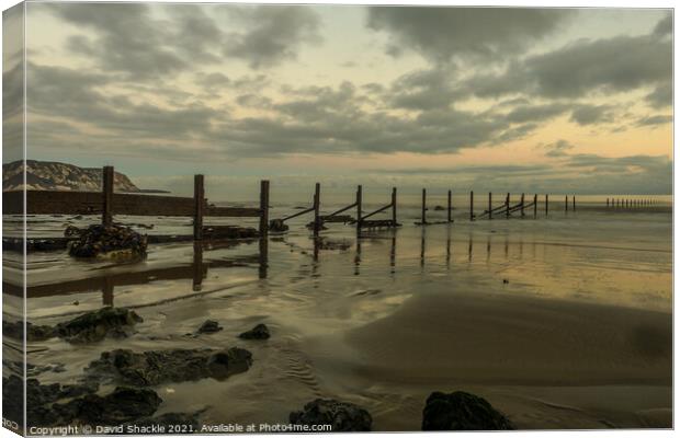 Dramatic Sunset From The Warren Folkestone Canvas Print by David Shackle