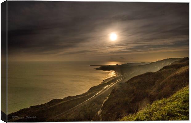 The View From Capel To Folkestone Canvas Print by David Shackle