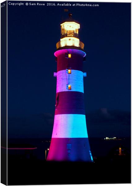 Evening Lighthouse Show Canvas Print by Sam Rowe