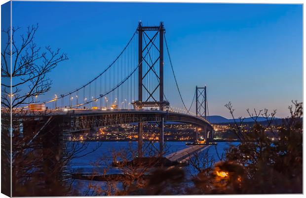 Forth road bridge at sunset Canvas Print by Gary Finnigan