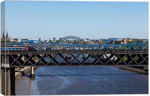 Bridges of Newcastle on Tyne Canvas Print by Gary Finnigan