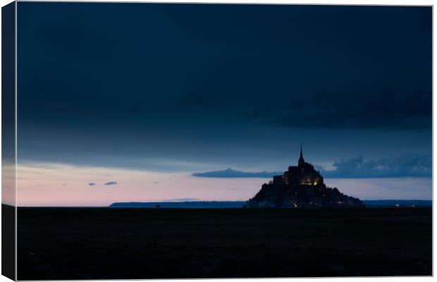 Mont St Michel at night Canvas Print by Gary Finnigan