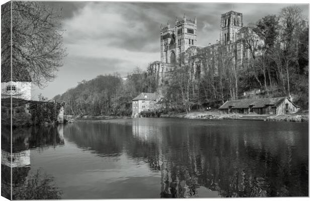 Durham cathedral and boathouse Canvas Print by Gary Finnigan