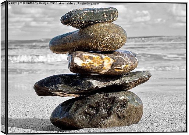 Stacked Stones SC Canvas Print by Anthony Hedger