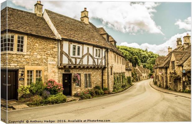 Castle Combe Village Canvas Print by Anthony Hedger