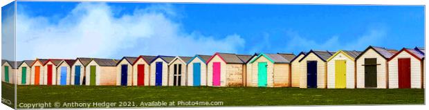 Beach Huts Canvas Print by Anthony Hedger