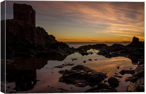 Lady Janes Tower  Elie Sunrise Canvas Print by Mike Dow