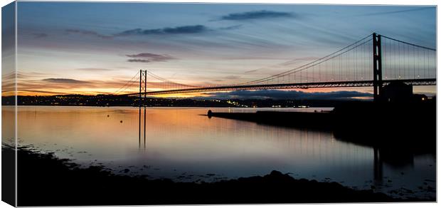 Forth Road Bridge at Sunset Canvas Print by Mike Dow