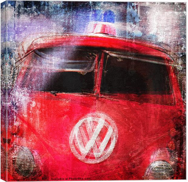 VW Fire Engine Canvas Print by JG Mango