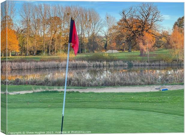 Standing on the 18th green Canvas Print by Steve Hughes