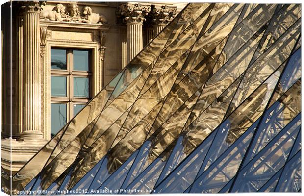 New and Old at The Louvre Canvas Print by Steve Hughes