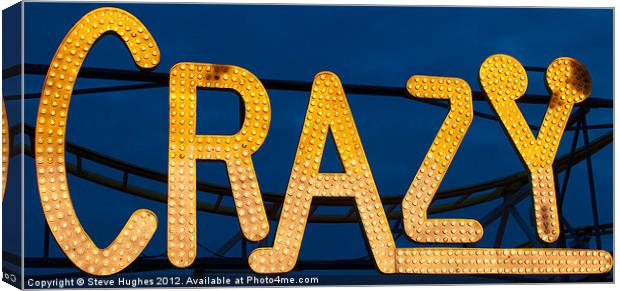 Crazy amusement lights Canvas Print by Steve Hughes