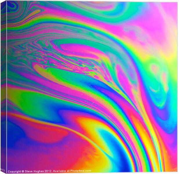 Multicoloured Soap film macro Canvas Print by Steve Hughes